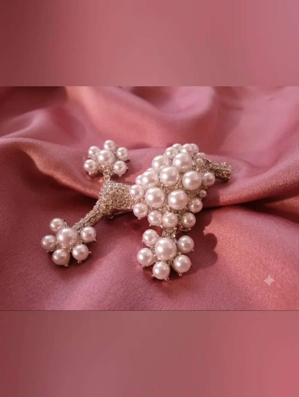 Pearl Cluster Poodle Brooch